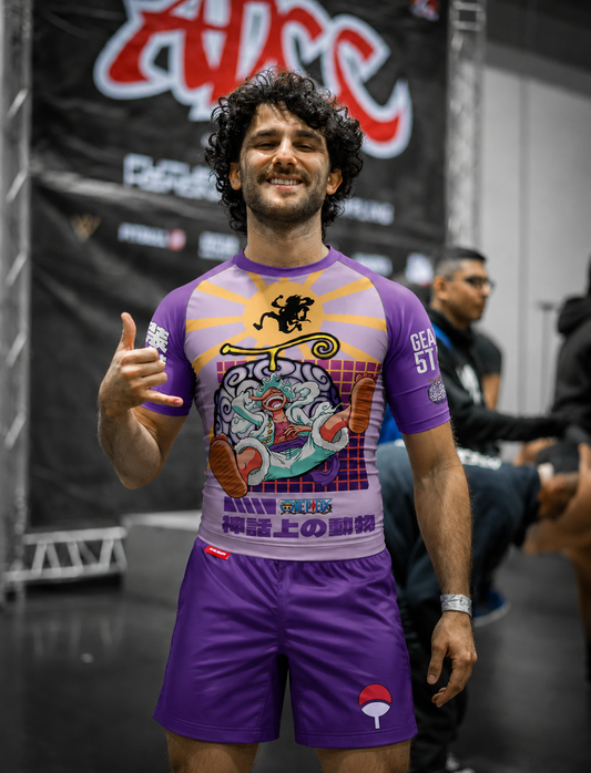 Gear 5 Sun God Nika One Piece Short Sleeve Rash Guard Compression Shirt