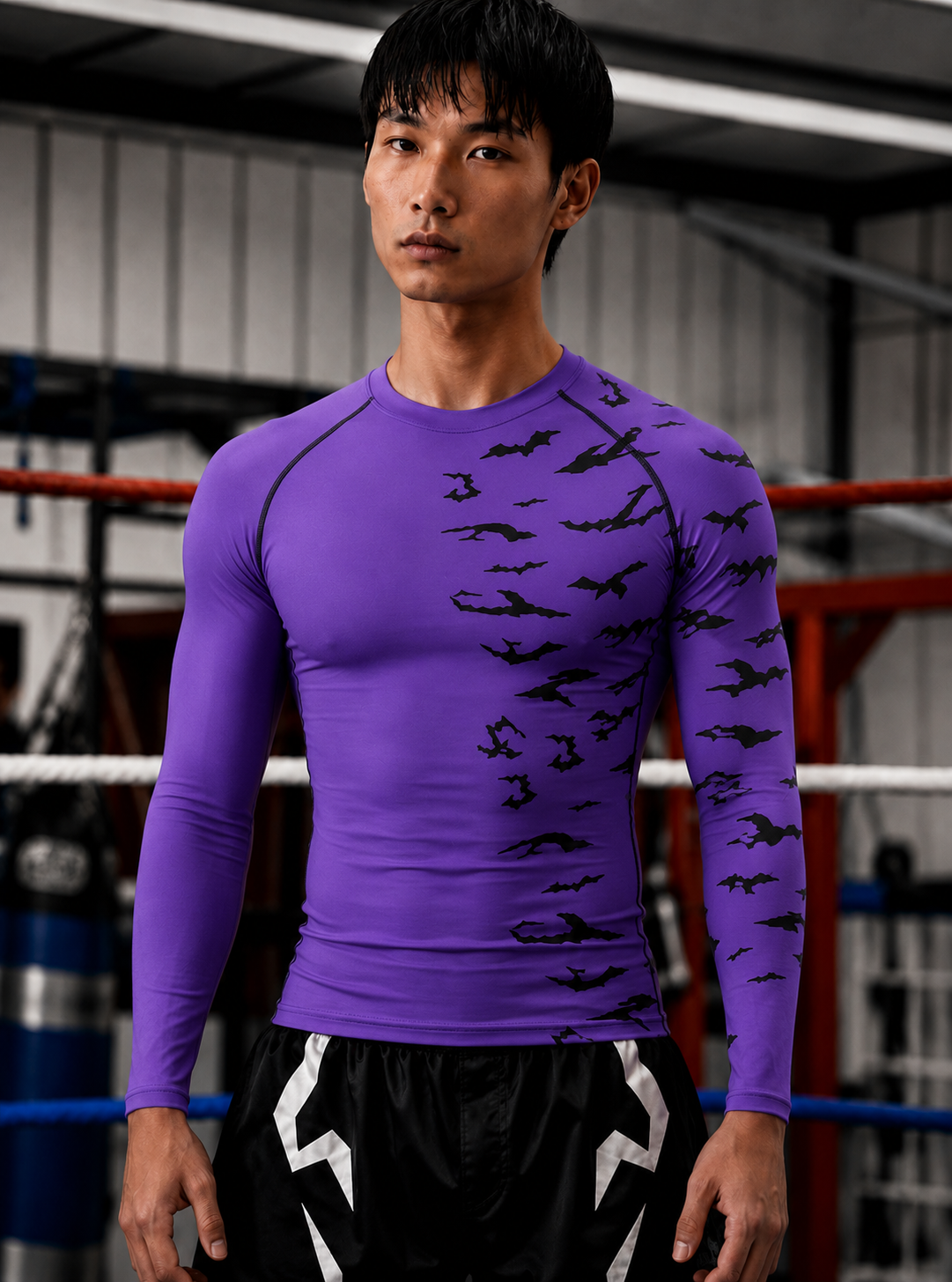 Sasuke Curse Mark Sleeve Rash Guard Compression Shirt