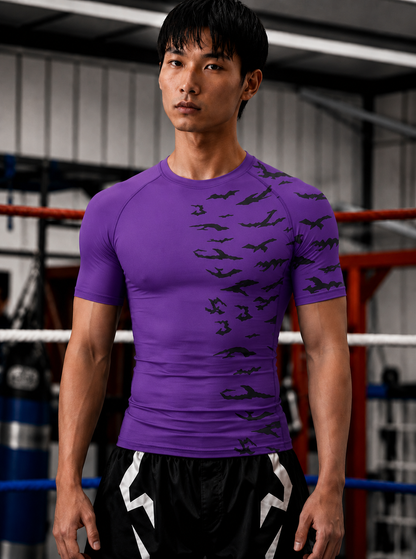 Sasuke Curse Mark Sleeve Rash Guard Compression Shirt