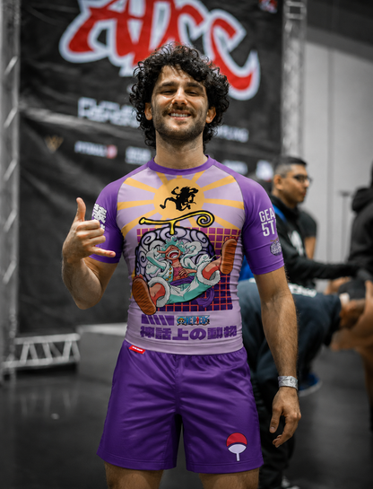 Gear 5 Sun God Nika One Piece Short Sleeve Rash Guard Compression Shirt