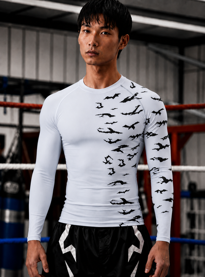 Sasuke Curse Mark Sleeve Rash Guard Compression Shirt
