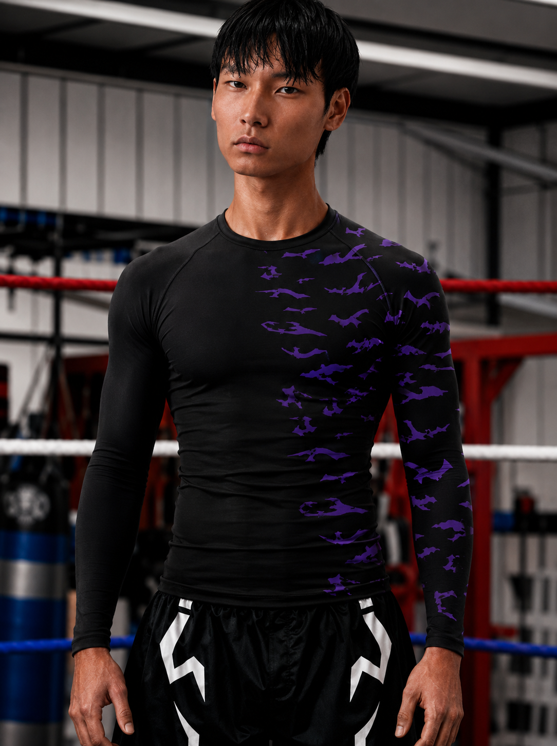 Sasuke Curse Mark Sleeve Rash Guard Compression Shirt