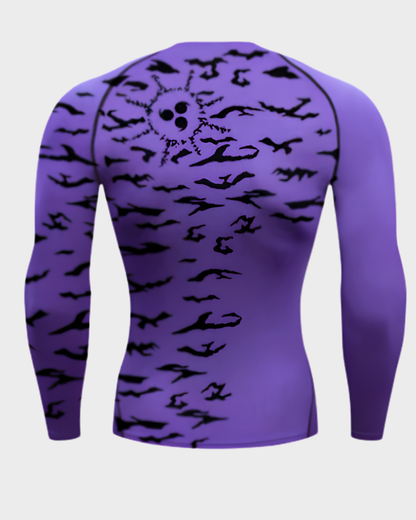 Sasuke Curse Mark Sleeve Rash Guard Compression Shirt