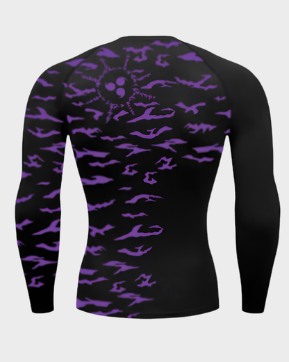 Sasuke Curse Mark Sleeve Rash Guard Compression Shirt