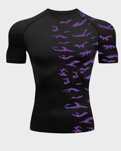 Sasuke Curse Mark Sleeve Rash Guard Compression Shirt