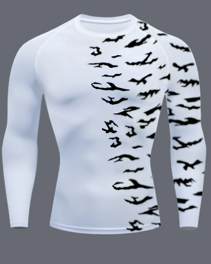 Sasuke Curse Mark Sleeve Rash Guard Compression Shirt