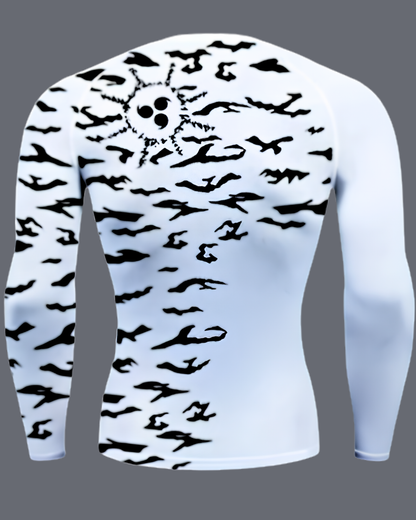 Sasuke Curse Mark Sleeve Rash Guard Compression Shirt