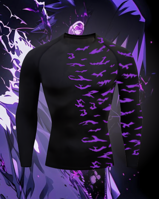 Sasuke Curse Mark Sleeve Rash Guard Compression Shirt